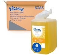 Kleenex Botanics Energy Jabón de Manos 6385, en Espuma, Perfumada, 6 Recambios x 1 Litro de Jabón Amarillo (6 litros en total)