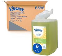 Kleenex Botanics Fresh 6386 - Jabón de manos en espuma perfumada - 6 recambios de jabón líquido verde de 1 litro (6 litros en total)