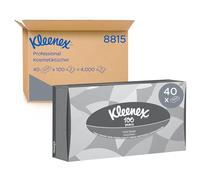 Kleenex® Caja de Pañuelos 8815, Pañuelos de 2 Capas, Suaves y Resistentes, Con papel certificado FSC, Sin Fragancia, 40 Paquetes x 100 Hojas Blancas (4.000 total)