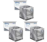 Kleenex Caja de Pañuelos Cúbicos 8834, 2 Capas, Suaves y Resistentes, Sin Fragancia, 12 Cajas x 88 Hojas (1.056 total) (Paquete de 3)