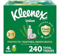 Kleenex® Loción calmante de 3 capas, blanco, 60 pañuelos por caja, caja de 4 cajas