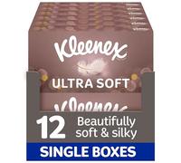 Kleenex Nuestras cajas de pañuelos faciales más suaves, paquete de 12, pañuelos extremadamente ultra suaves y sedosos diseñados pensando en el lujo