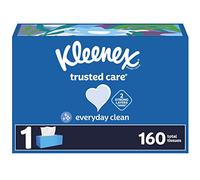 Kleenex Tejido facial de Trusted Care, 1 caja plana, 160 pañuelos por caja, 2 capas (160 tejidos totales)