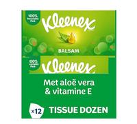 Kleenex Tejidos de bálsamo - 12 cajas de pañuelos - 768 pañuelos - 12 x 64 Piezas - Embalaje de ventaja - con bálsamo de caléndula - previene una nariz roja