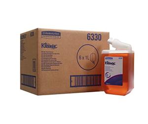 Kleenex Ultra Jabón de Manos Líquido 6330, en Gel, Aroma Floral, 6 Recambios x 1 Litro de Jabón Ámbar (6 litros en total)