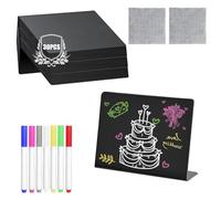KLEHOPE 30 Piezas Pizarras Pequeñas, 100 x 75mm Mini Pizarra Pequeña, en Forma de L Pizarra Precios Tienda, con 7 Rotuladores y 2 Toallitas Pequeñas, para Carteles de Mensajes, Etiquetas de Precios
