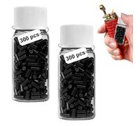 KLEHOPE 600 Piezas Pedernales Universales para Encendedores, 2,2 x 5 mm Piedras para Mechero, Pedernal Mechero con Botella de Almacenamiento, Negro, para Zippo y para Clipper Encendedores