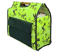 Kleiber Bolsa para máquina de Coser con asa de Madera, Tela, Verde, 45 x 45 x 21 cm