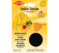 Kleiber - Bolsillo de reparación para Chaqueta, termoadhesivo, Color Negro