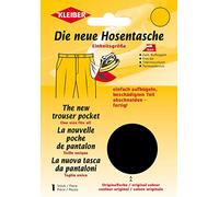 Kleiber - Bolsillo de reparación para pantalón, termoadhesivo, Color Negro