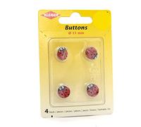 Kleiber Botón, rojo y negro, 11 mm