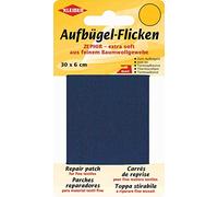 Kleiber - Cinta de reparación de algodón Fino, Extra Suave, termoadhesiva, 30 x 6 cm, Color Azul Oscuro