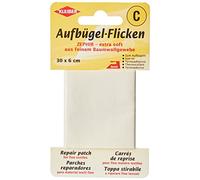 Kleiber - Cinta de reparación de algodón Fino, Extra Suave, termoadhesiva, 30 x 6 cm, Color Crema
