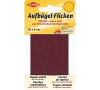 Kleiber - Cinta de reparación de algodón Fino, Extra Suave, termoadhesiva, 30 x 6 cm, Color Rojo Oscuro