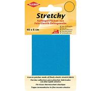 Kleiber - Cinta de reparación elástica para Ropa, termoadhesiva, 40 x 6 cm, Color Azul Turquesa