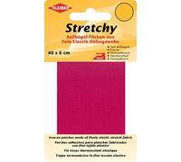 Kleiber Cinta de Reparación Elástica para Ropa, Termoadhesiva, 40 x 6 cm, Color Rosado