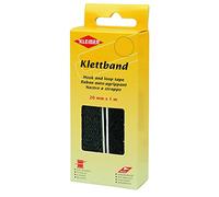 Kleiber Cinta de Velcro Kletband 20 mm x 1 m-Negro, Mezcla de poliéster, 15 x 6 x 3 cm