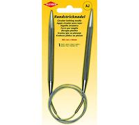 Kleiber + Co. GmbH Rundstricknadel Aguja Circular para Tejer, Metal, Gris, 8 mm