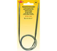 Kleiber + Co. GmbH Rundstricknadel Aguja de Tejer Circular, Metal, Gris, 5 mm