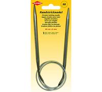 Kleiber + Co. GmbH Rundstricknadel Aguja de Tejer Circular, Metal, Gris, 6 mm