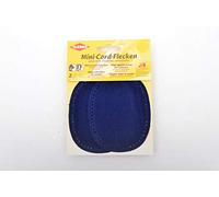 Kleiber - Coderas/Rodilleras ovaladas, de Pana, tamaño pequeño, para coserlas o termoadhesivas, Color Azul