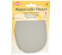 Kleiber - Coderas y Rodilleras de Cuero napa, para coserlas, 12,5 cm x 10 cm, Color Gris, 2 por Paquete