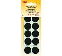 Kleiber Deslizadores de Fieltro 22mm Negro, 18 x 8 x 1 cm