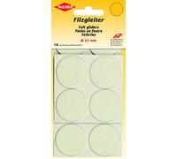 Kleiber Deslizadores de Fieltro de 35 mm, Blanco, 18 x 10 x 1 cm