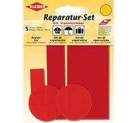 Kleiber - Juego de Parches de reparación para Ropa, de Nailon, autoadhesivos, 5 Piezas, Color Rojo