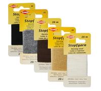 Kleiber - Paquete de lana para zurcir por Trimz - Esenciales para el día a día - Negro, blanco, gris oscuro, marrón, beige - Paquete de 5