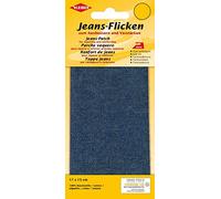 Kleiber Parche de reparación de Jeans para Planchar de 17 cm x 15 cm, Corte a Medida, Color Azul Oscuro, Algodón