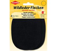 Kleiber - Parches de Piel de Ante, ovalados, 12 x 10 cm, 1 par, Color Negro