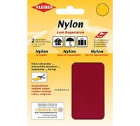 Kleiber reparación autoadhesivos de Nailon Impermeable, 2 Parches (10 x 12 cm Cada uno), Color Rojo Oscuro, Algodón, 10cmx12cm, 2
