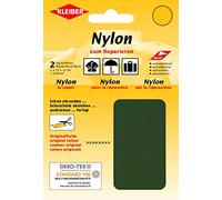 Kleiber reparación autoadhesivos de Nailon Impermeable, 2 Parches (10 x 12 cm Cada uno), Color Verde Oliva, ca. 10 cm x 12 cm