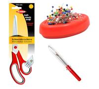 Kleiber Sewing Essentials Kit - Tijeras de costura de 250 mm, desgarrador de costuras y cojín magnético para alfileres, juego de corte y despunción de tela para sastrería, acolchado y alteraciones
