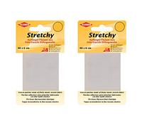 Kleiber Stretchy - Parche para planchar (100 % poliéster, 2 unidades, para tejidos elásticos, 2 parches de 40 cm x 6 cm), color blanco