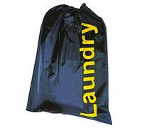 Kleiber Wäschebeutel-Schwarz Bolsa de lavandería con Cierre de cordón, Color Negro, Tela, 24 x 16 x 1 cm