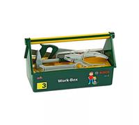 Theo Klein 8573 Caja de Herramientas, Set de Herramientas de 7 Piezas, Caja Estable con práctica asa de Transporte, Medidas: 30,25 cm x 14 cm x 17,25 cm, Juguete para niños a Partir de 3 años