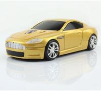 KLEIN Design FTD-MS136 Elegante ratón inalámbrico, Coche Deportiva Estilo con luz LED (Faro), Color Oro