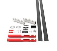 Klein Lite Glass+T Juego de Herrajes para Puertas Correderas de Cristal, Negro, Espesor Vidrio 12mm