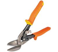 Klein Tools 2402S Tijeras de corte recto, tijeras de hojalata de aviación con hoja forjada para corte de chapa de precisión