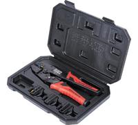 Klein Tools 3000CRKIT Set de herramienta de engaste con carraca, 4 matrices intercambiables para conectores termoencogibles, sin aislar, con aislamiento y tipo férula