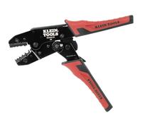 Klein Tools 3006CR - Herramienta de crimpado para terminales no aislados, crimpadora de trinquete, alambre de cobre trenzado de 10 a 22 AWG, ciclo completo, 5 cavidades