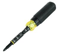 Klein Tools 32500HDRT KNECT Destornillador de carraca, destornillador multibrocas/llave de vaso, herramienta 11 en 1 apta para impacto con puntas Phillips, planas, cuadradas y Torx