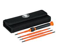 Klein Tools 32584INSR | Juego destornilladores de precisión aislados 8-en-1 con estuche | Aislamiento 1000 V | Puntas intercambiables | Mango Cushion-Grip