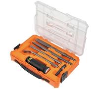 Klein Tools 32755SD SDS Plus - Juego de brocas de martillo y cincel, cincel plano y puntas de punta tora, uso con taladros de martillo giratorio y barras de palanca de mano, 6 piezas