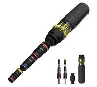 Klein Tools 32914HD - Juego de llaves de vaso 14 en 1 con clasificación de impacto, tamaños SAE y métricos, juego de llaves magnéticas con 12 destornilladores hexagonales y soporte de brocas, mango de