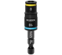 Klein Tools 32931M - Juego de llaves de vaso métricas de impacto 2 en 1, 1 llave de vaso reversible con 2 tamaños de hexágono métrico, 8 mm y 10 mm, varilla de impacto de 5 cm