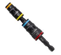 Klein Tools 32932M | Juego de vasos impact 4 en 1 métricos | Medidas 7 8 10 12 mm | Herramienta profesional para atornilladores de impacto