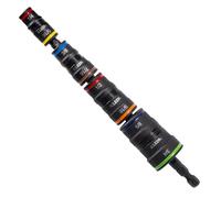 Klein Tools 32934 - Destornillador de impacto, juego de llaves de impacto SAE 9 en 1, 4 llaves de vaso con 8 tamaños de destornillador hexagonal y soporte de broca de 1/4 pulgadas, eje nominal de